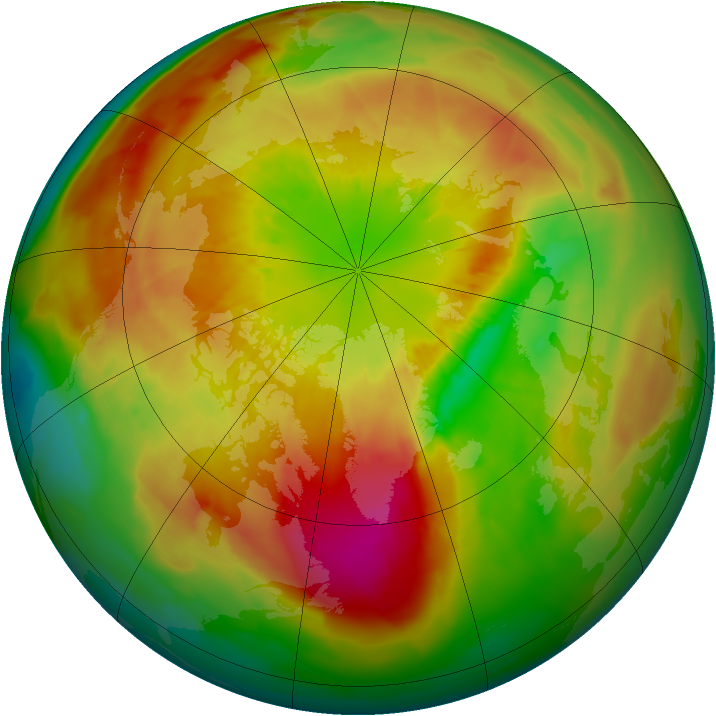 Arctic ozone map for 14 March 2015